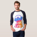 LOVE IS LOVE Space Aliens Colourful Rainbow Pride  T-Shirt<br><div class="desc">Check out my shop for more pronouns, silly jokes, hiking, camping, vanlife, birds and lots more! You can also find this design on stickers, mugs, and buttons. Be sure to visit my shop for more designs too. Or if you'd like something custom please let me know. If you buy something...</div>
