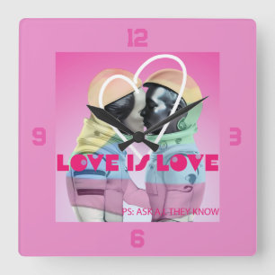 Love is Love. Square Wall Clock