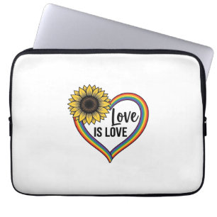 Love Is Love Sunflower Heart Vintage Vector Shirt_ Laptop Sleeve