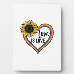 Love Is Love Sunflower Heart Vintage Vector Shirt_ Plaque