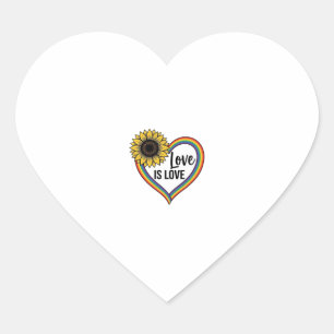 Love Is Love Sunflower Heart Vintage Vector Shirt_ Sticker