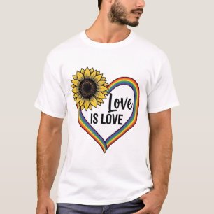 Love Is Love Sunflower Heart Vintage Vector Shirt_ T-Shirt
