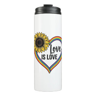Love Is Love Sunflower Heart Vintage Vector Shirt_ Thermal Tumbler