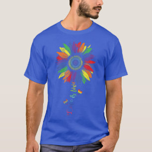 Love Is Love Sunflower Rainbow LGBT Lesbian Gay Pr T-Shirt