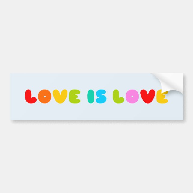 Love is Love Text Bumper Sticker (Front)