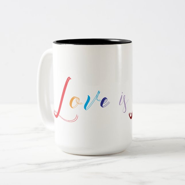 Love is Love Two-Tone Coffee Mug (Front Left)