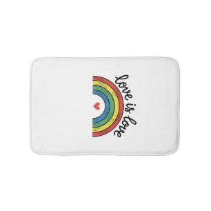 Love Is Love Vintage Rainbow Heart Shirt Design_1 Bath Mat