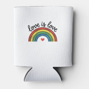 Love Is Love Vintage Rainbow Heart Shirt Design_1 Can Cooler
