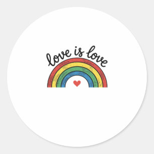 Love Is Love Vintage Rainbow Heart Shirt Design_1 Classic Round Sticker