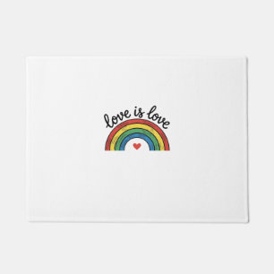 Love Is Love Vintage Rainbow Heart Shirt Design_1 Doormat