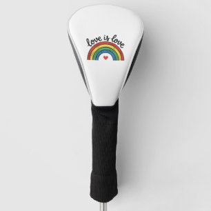 Love Is Love Vintage Rainbow Heart Shirt Design_1 Golf Head Cover