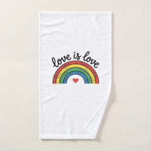 Love Is Love Vintage Rainbow Heart Shirt Design_1 Hand Towel