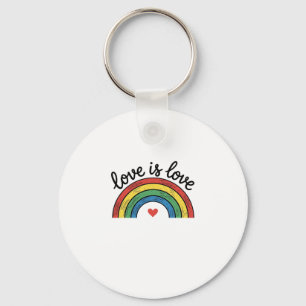 Love Is Love Vintage Rainbow Heart Shirt Design_1 Key Ring
