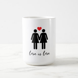 Love is Love (Women) + Heart Coffee Mug