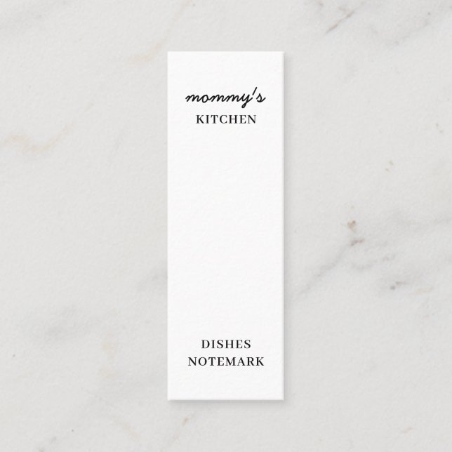 Love Is Mom’s Cooking Mini Bookmark Business Card (Front)