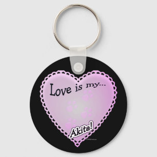 Love is my Akita Keychain