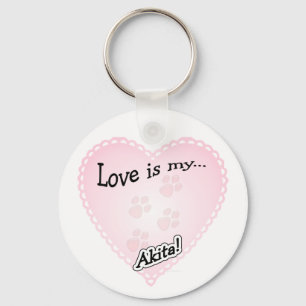 Love is my Akita Keychain