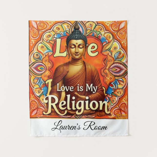 LOVE IS MY RELIGION WALL ART TAPESTRY (Front)