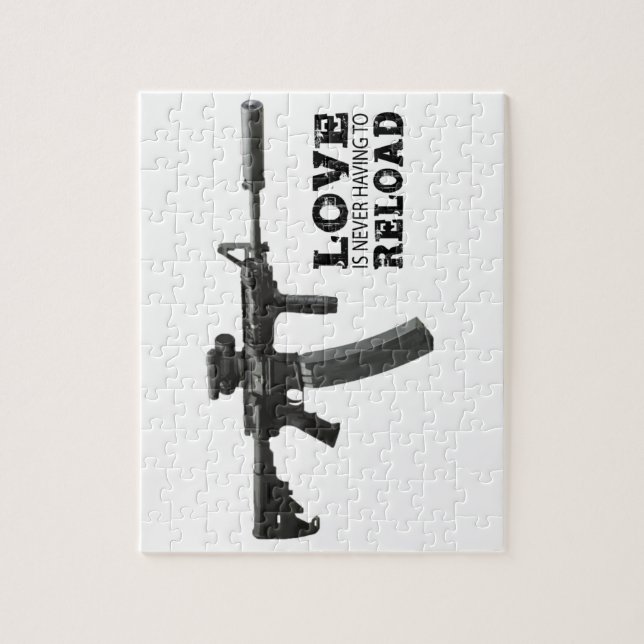 Love is Never Having To Reload AR-15 Jigsaw Puzzle (Vertical)