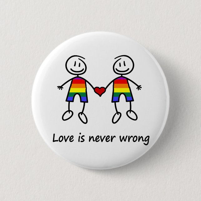 Love is Never Wrong 6 Cm Round Badge (Front)