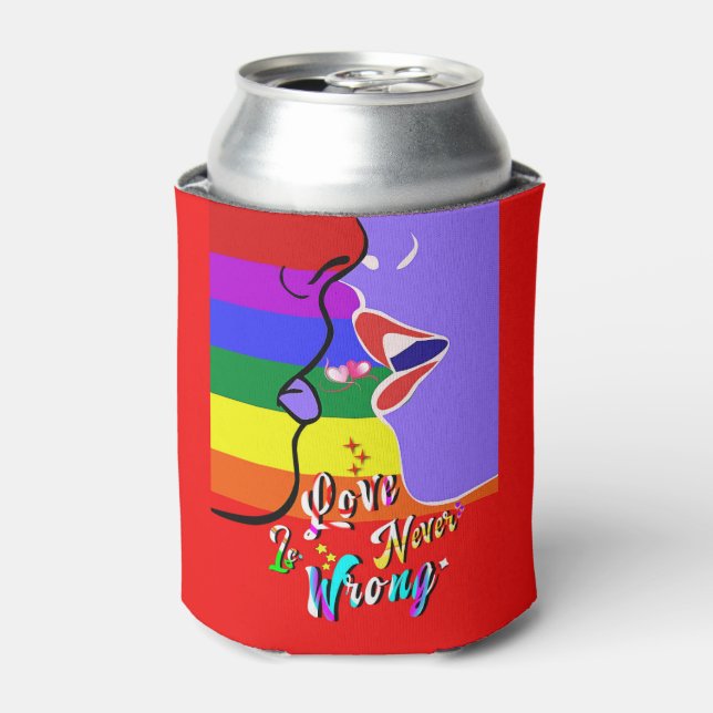 Love Is Never Wrong pride Can Cooler (Can Front)