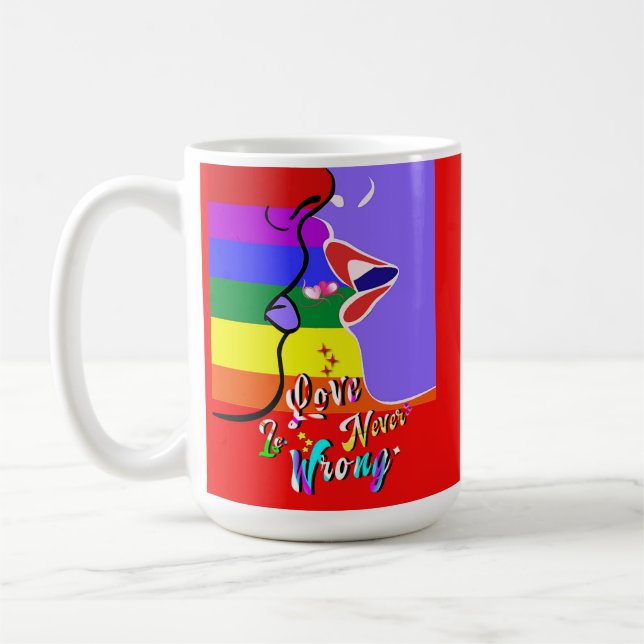 Love Is Never Wrong pride Coffee Mug (Left)