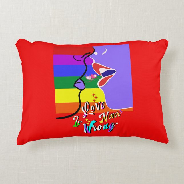 Love Is Never Wrong pride Decorative Cushion (Front)