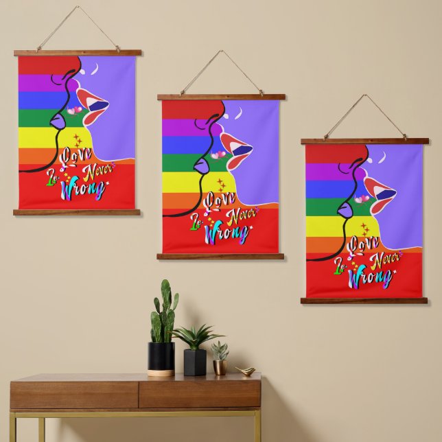 Love Is Never Wrong pride Hanging Tapestry (Asymmetrical)