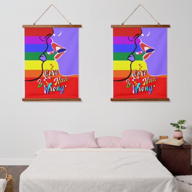 Love Is Never Wrong pride Hanging Tapestry (Bedroom)