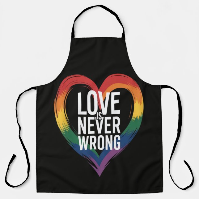 Love is never wrong Pride Month LGBT Apron (Front)