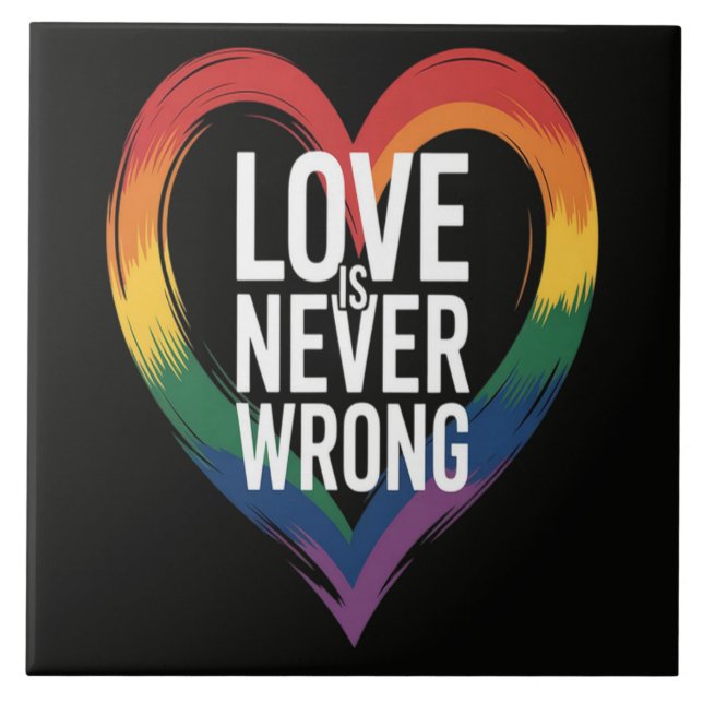 Love is never wrong Pride Month LGBT Ceramic Tile (Front)