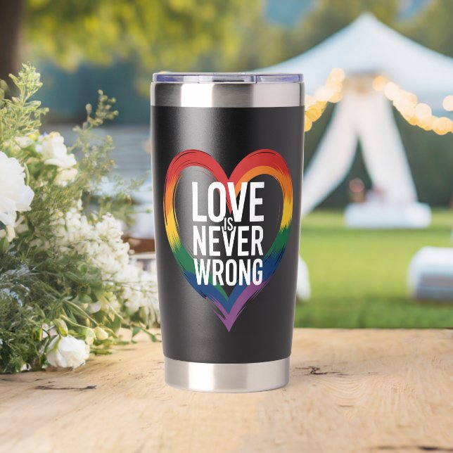 Love is never wrong Pride Month LGBT Insulated Tumbler (Wedding (Rotated))