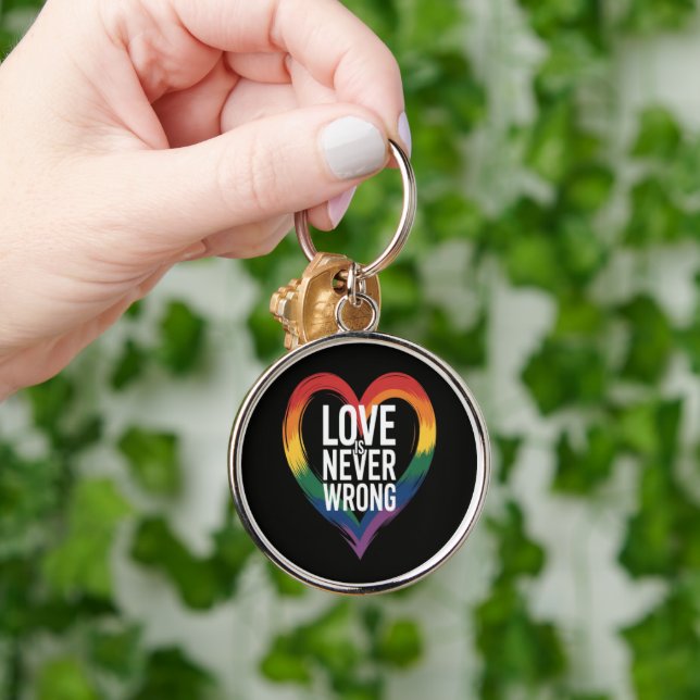 Love is never wrong Pride Month LGBT Key Ring (Hand)