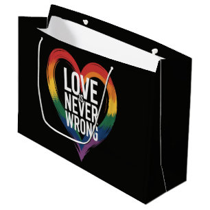 Love is never wrong Pride Month LGBT Large Gift Bag