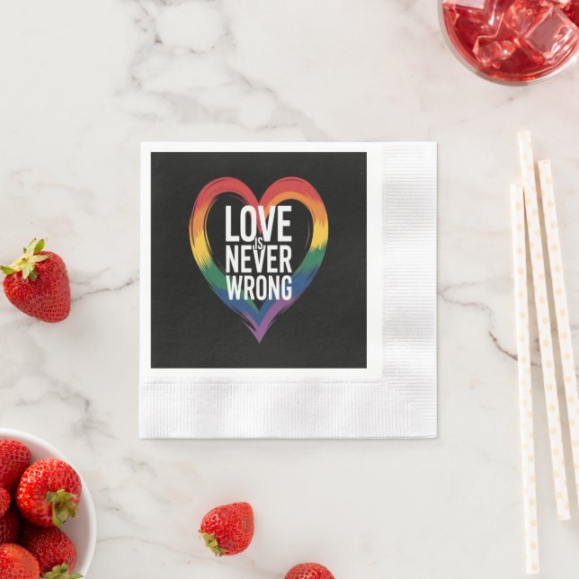Love is never wrong Pride Month LGBT Napkin (Insitu)