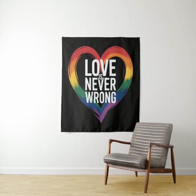 Love is never wrong Pride Month LGBT Tapestry (In Situ)