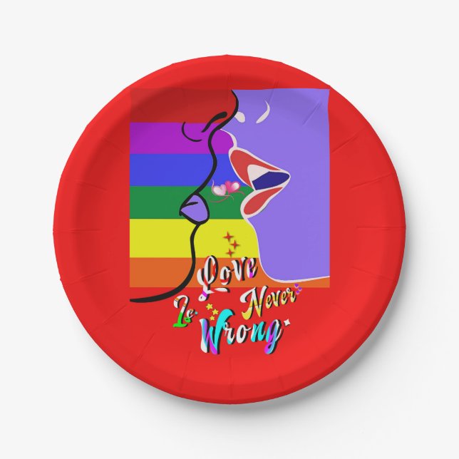 Love Is Never Wrong pride Paper Plate (Front)