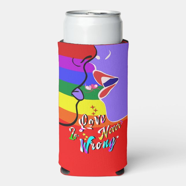 Love Is Never Wrong pride Seltzer Can Cooler (Seltzer Front)