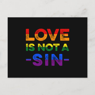 Love Is Not A Sin Bisexual Homosexual LGBTQ Bi Gif Postcard