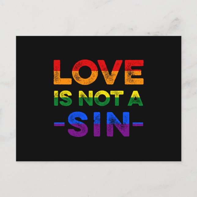 Love Is Not A Sin Bisexual Homosexual LGBTQ Bi Gif Postcard (Front)