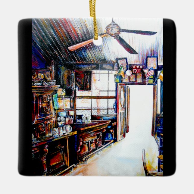 Love is Not a Wall, It's a Bridge Ceramic Ornament (Front)