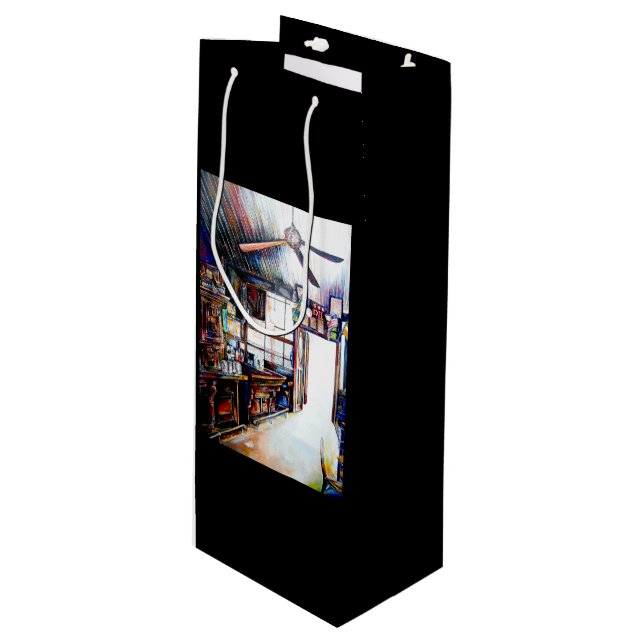 Love is Not a Wall, It's a Bridge Wine Gift Bag (Front Angled)