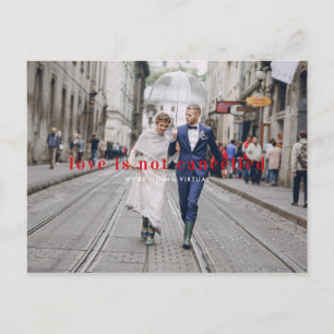 Love is not Cancelled   Virtual Wedding Invitation Postcard
