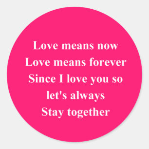 love is now classic round sticker