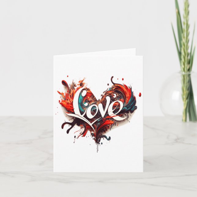 Love Is On Valentines Day  Card (Front)