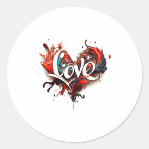 Love Is On Valentines Day Classic Round Sticker