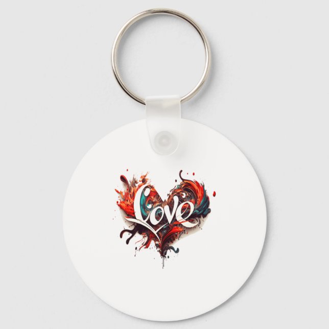 Love Is On Valentines Day  Key Ring (Front)