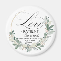 Love is patient - 1 Cor 13:4 Floral Leaf Wreath
