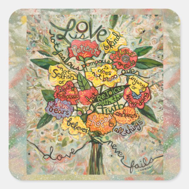Love is Patient, 1 Corinthians 13:4-8 sticker (Front)
