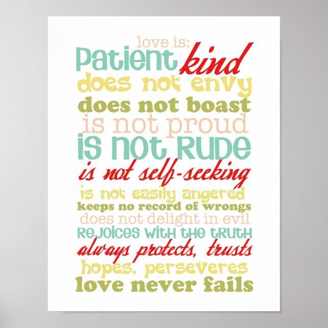 love is patient 1 corinthians 13 poster (Front)
